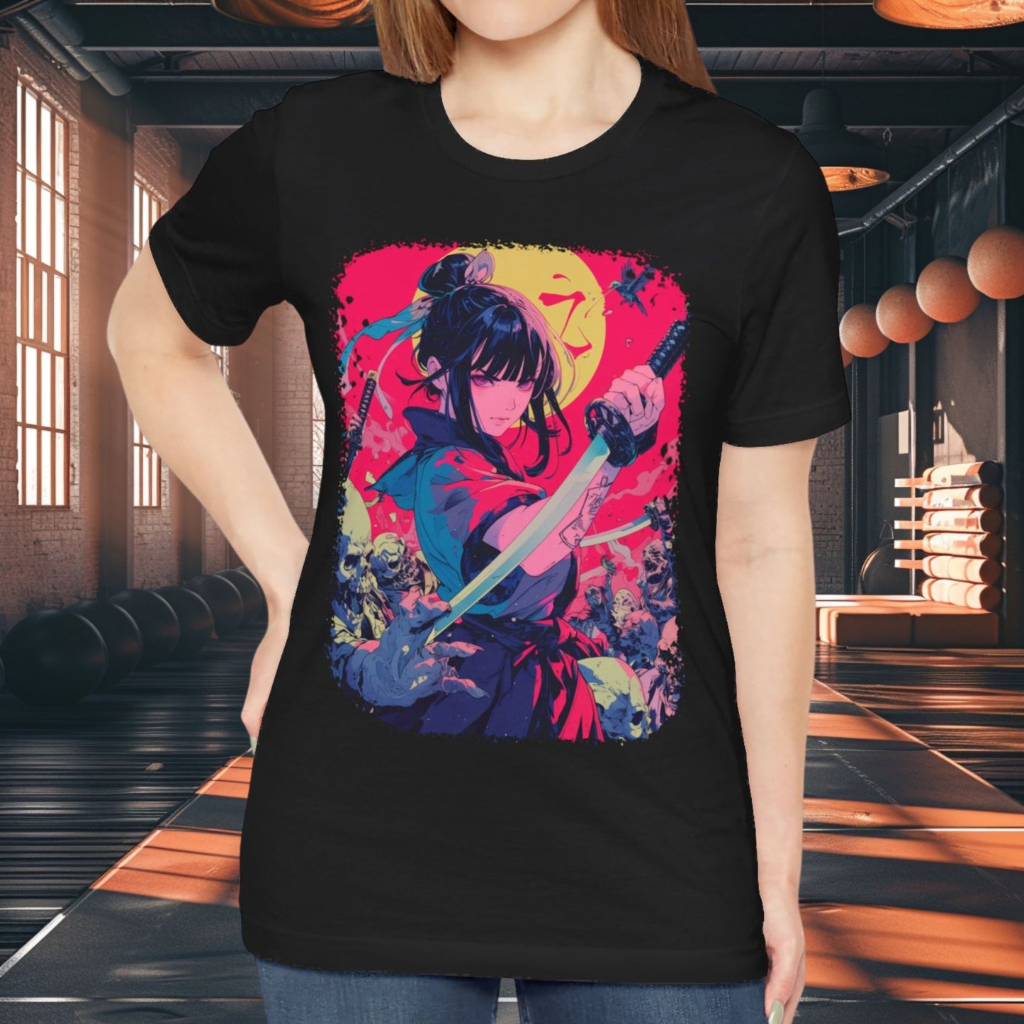 Swordswoman Vs Zombie Horde T-Shirt